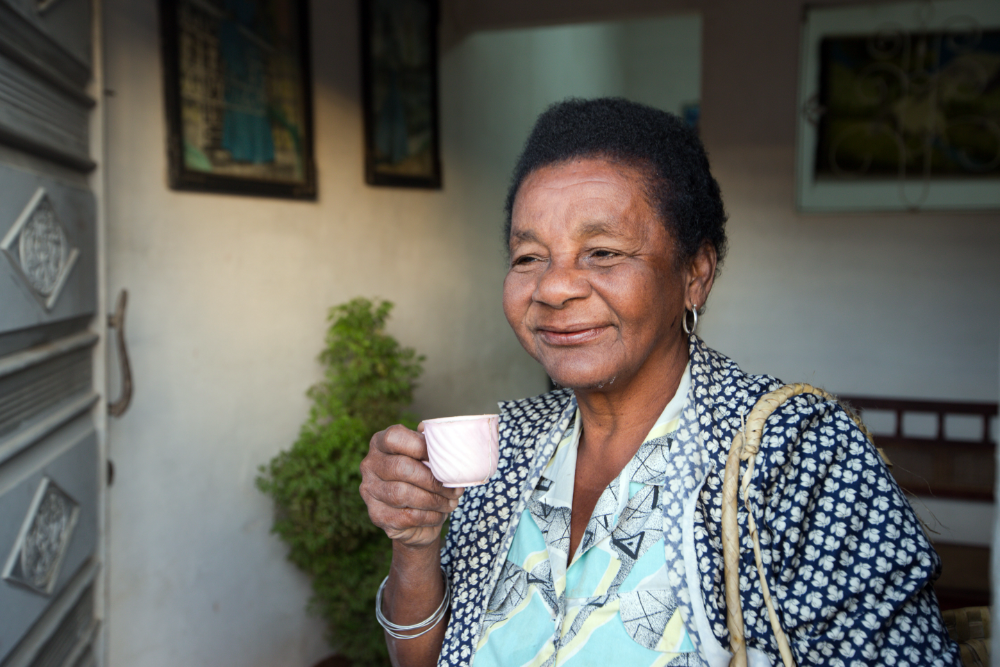 Lady drinking tea